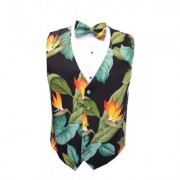 Hawaiian Bird of Paradise II Tuxedo Vest and Bow Tie Set